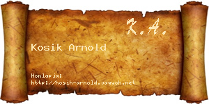 Kosik Arnold névjegykártya